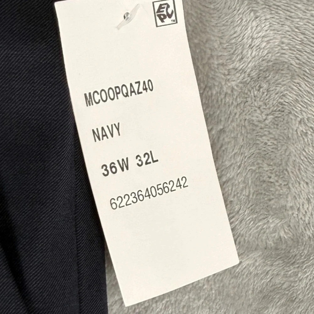 Alfani Mens Navy Wool‎ Slim Fit Dress Pants 36W 32L New With Tags